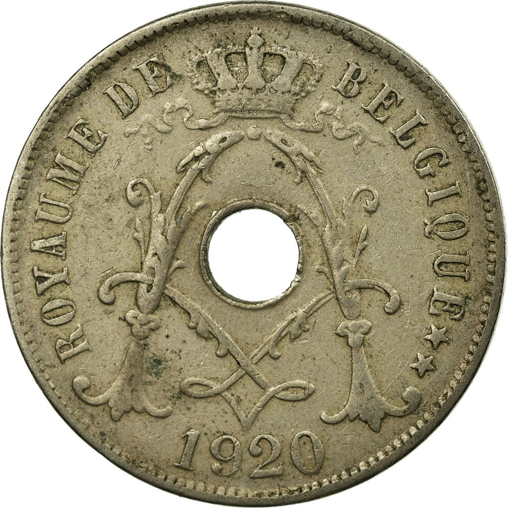 Moneda, Bélgica, 25 Centimes, 1920, MBC, Cobre - níquel, KM:68.2