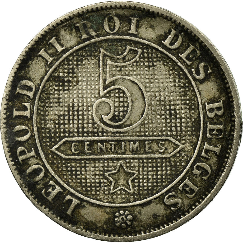 Coin, Belgium, Leopold II, 5 Centimes, 1895, EF(40-45), Copper-nickel, KM:40