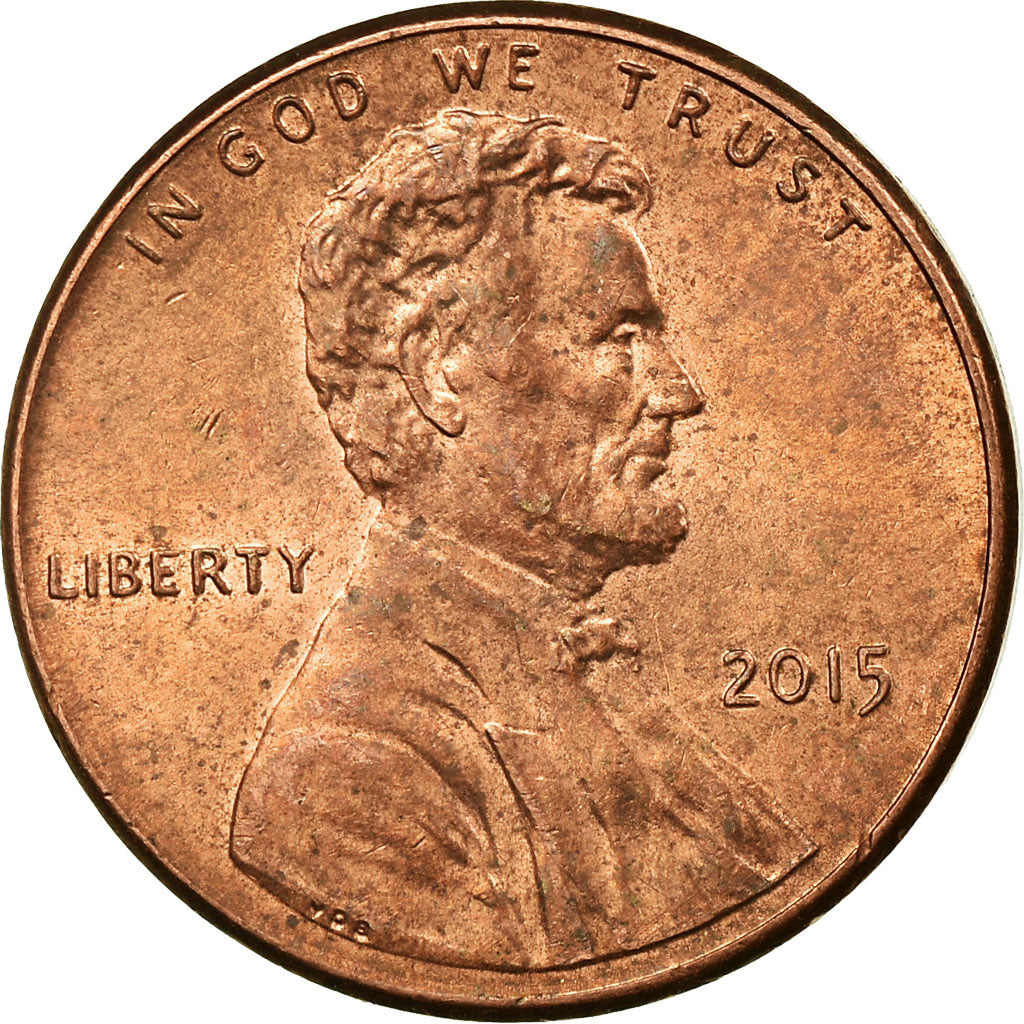 Coin, United States, Cent, 2015, EF(40-45), Copper Plated Zinc