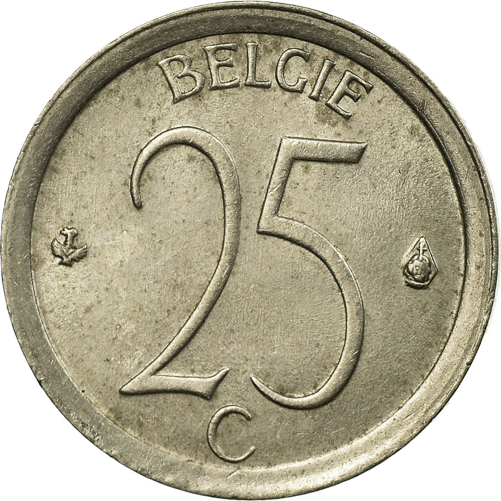 Coin, Belgium, 25 Centimes, 1973, Brussels, EF(40-45), Copper-nickel, KM:154.1