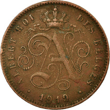 Coin, Belgium, Albert I, 2 Centimes, 1919, EF(40-45), Copper, KM:64