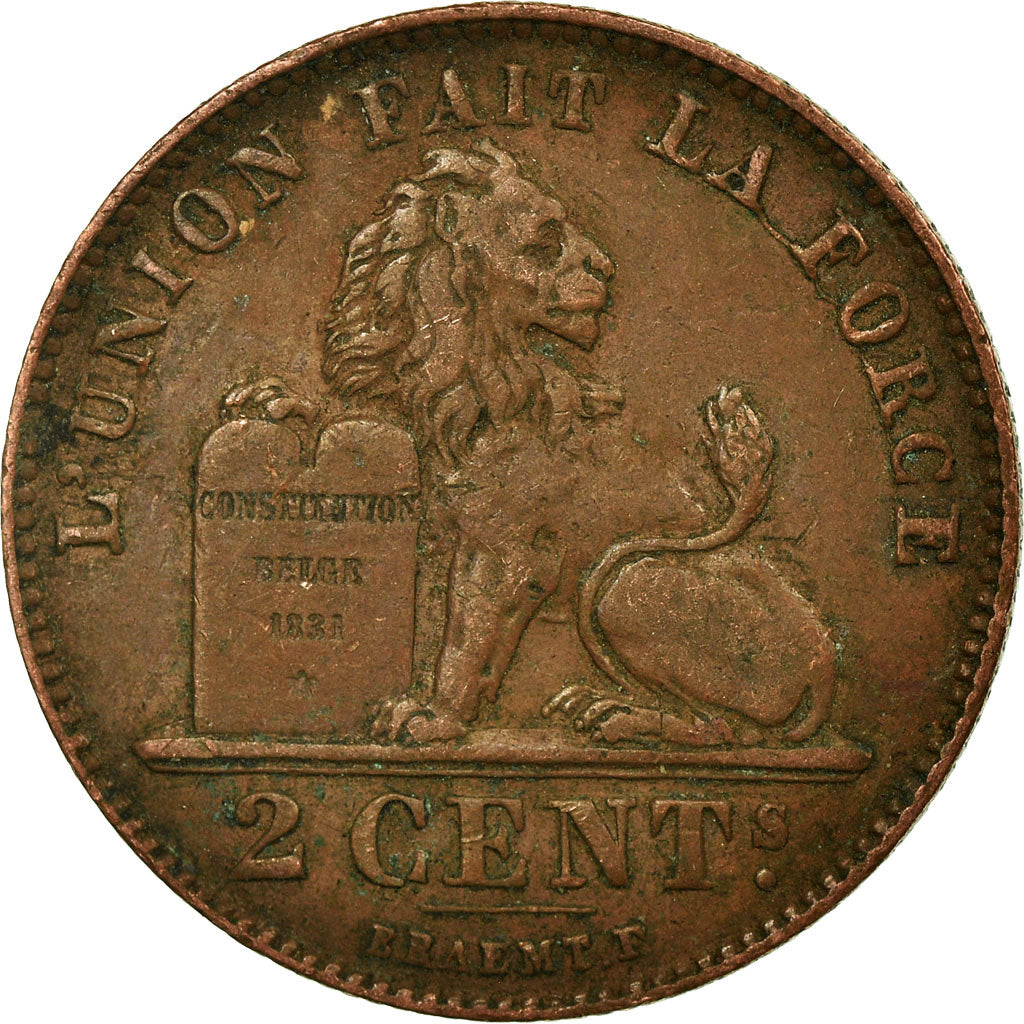 Coin, Belgium, Albert I, 2 Centimes, 1919, EF(40-45), Copper, KM:64