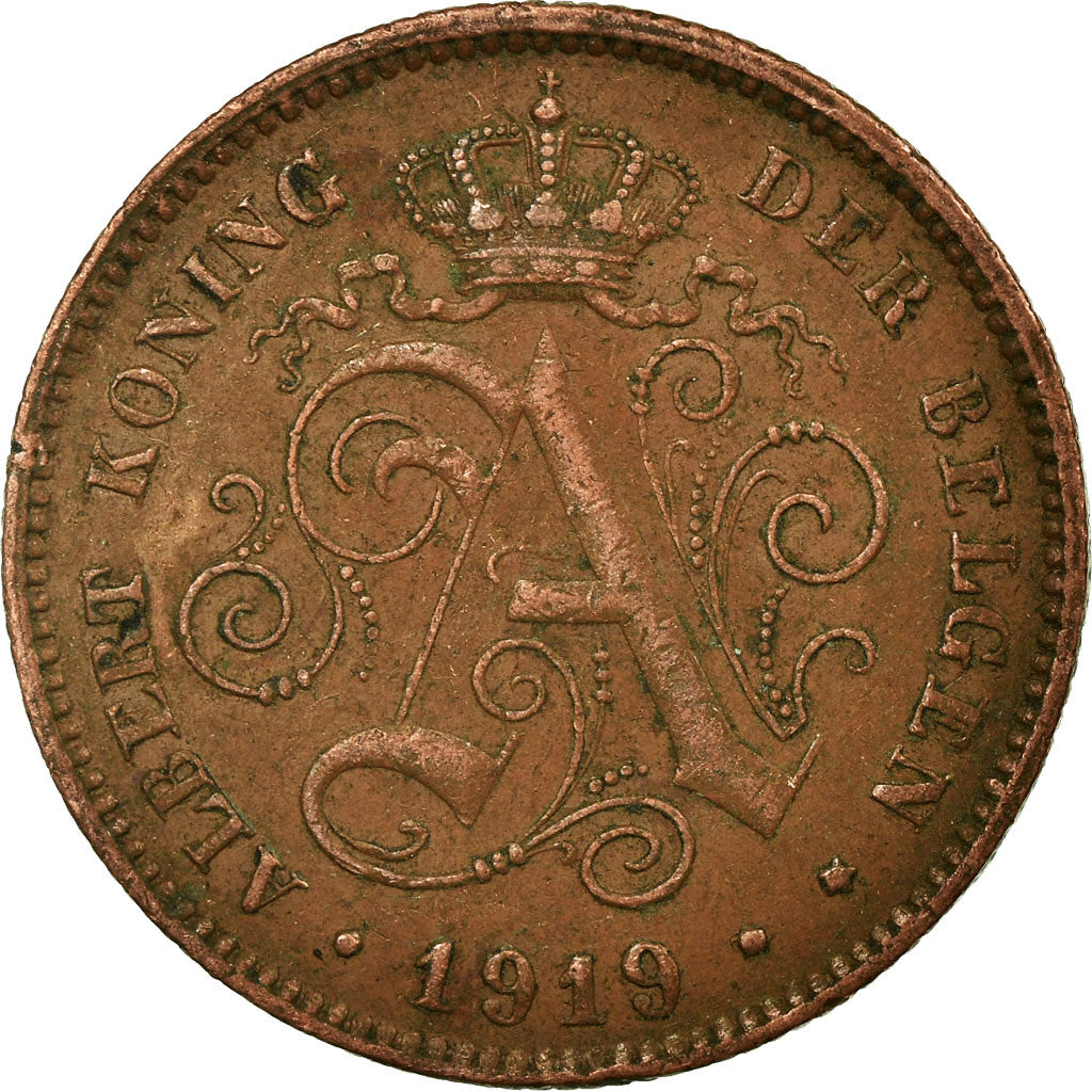 Monnaie, Belgique, Albert I, 2 Centimes, 1919, TTB, Cuivre, KM:65