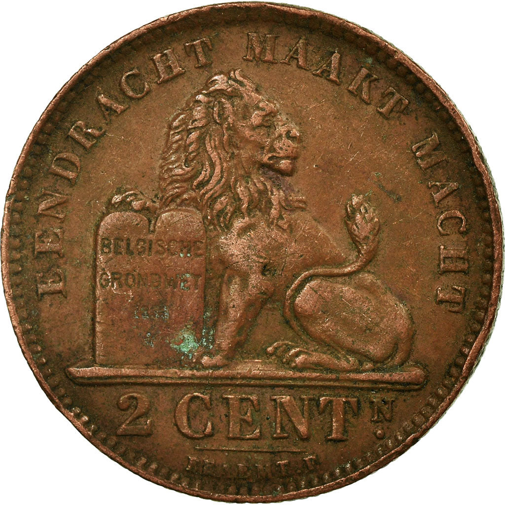 Monnaie, Belgique, Albert I, 2 Centimes, 1919, TTB, Cuivre, KM:65