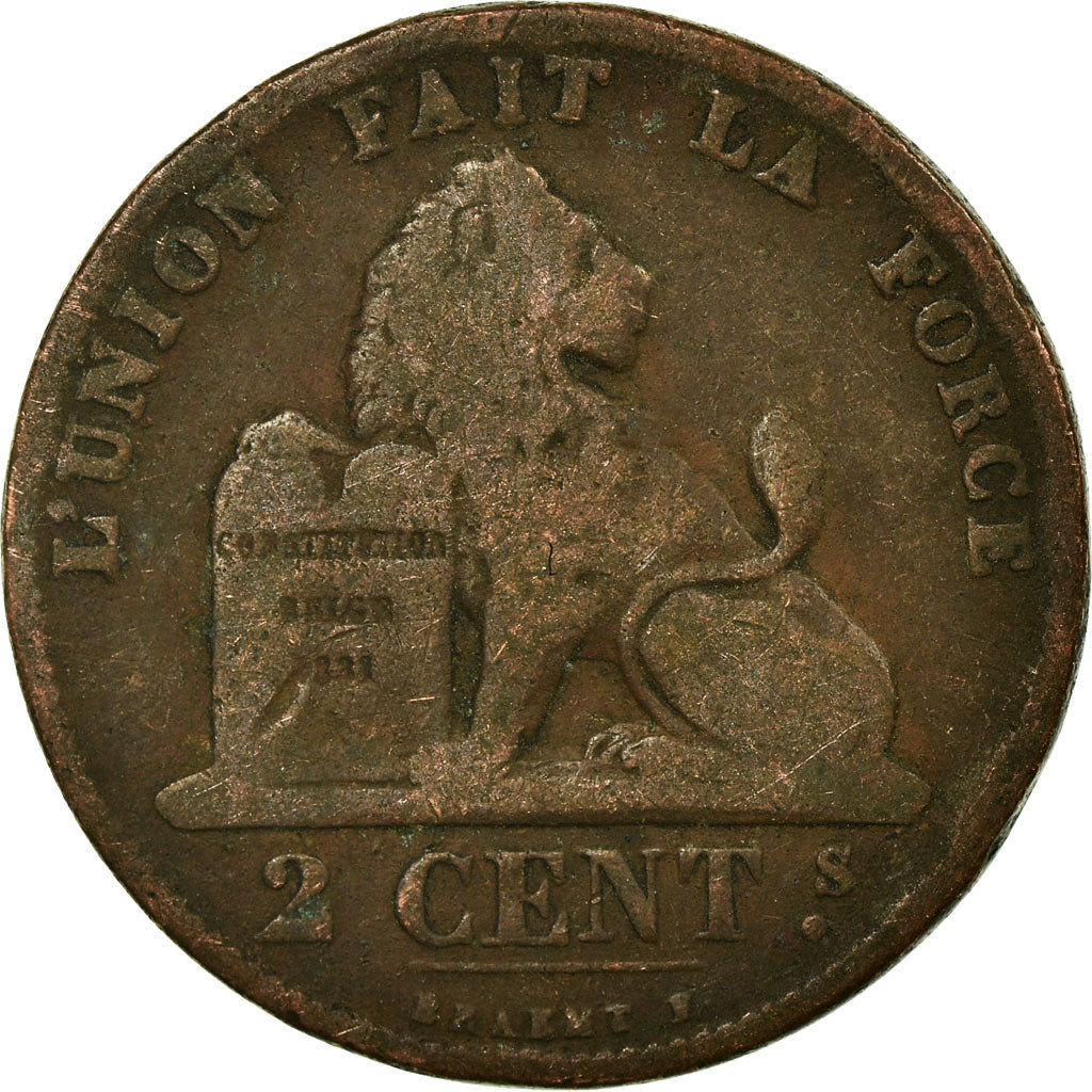 Munten, België, Leopold II, 2 Centimes, 1870, FR+, Koper, KM:35.1
