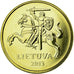Coin, Lithuania, 10 Centu, 2013, MS(63), Nickel-brass, KM:106