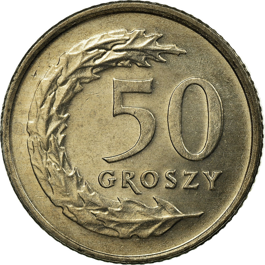 Münze, Polen, 50 Groszy, 1990, Warsaw, VZ, Copper-nickel, KM:281