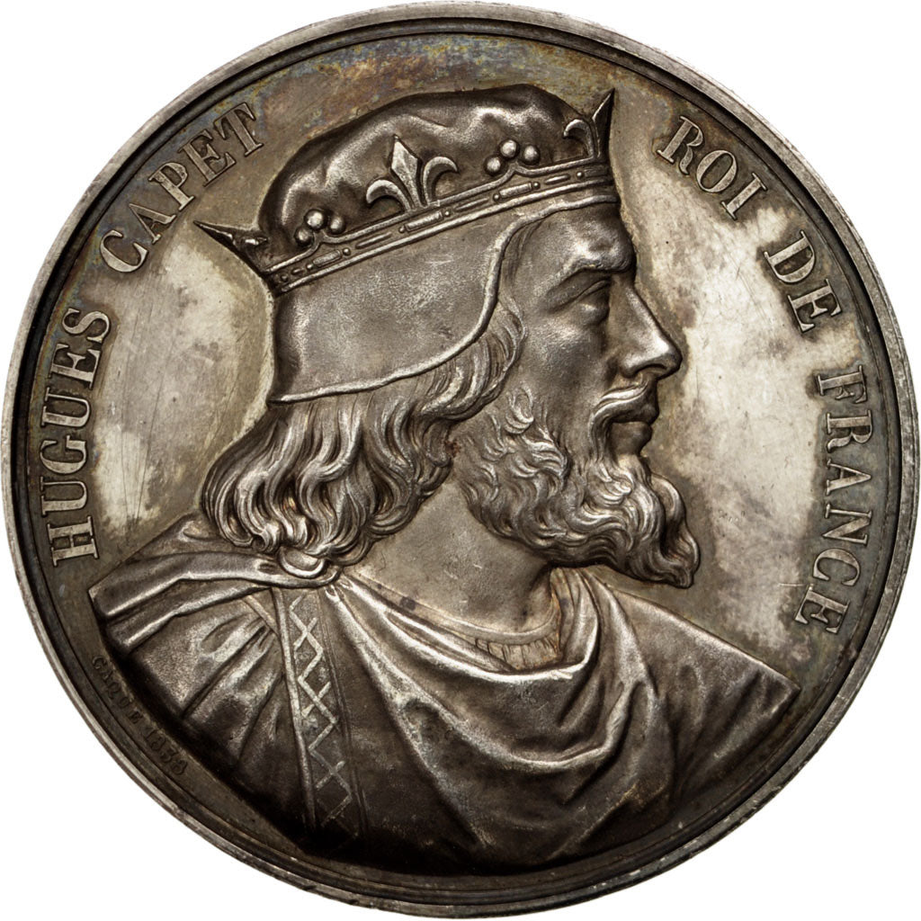 France, Medal, Hugues Capet, History, Caqué, AU(55-58), Copper