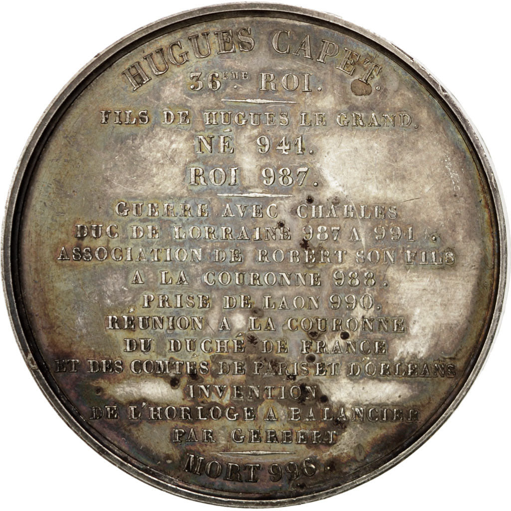 France, Medal, Hugues Capet, History, Caqué, AU(55-58), Copper