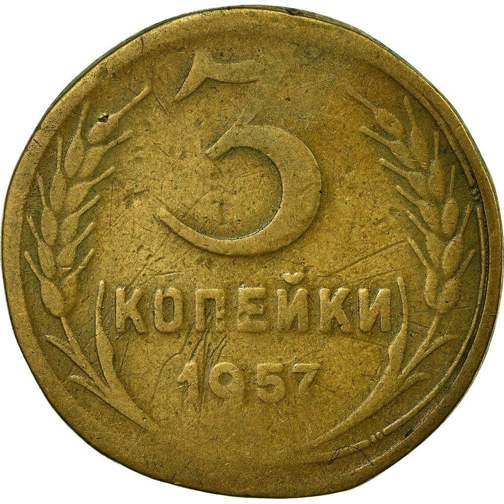 Moeda, Rússia, 3 Kopeks, 1957, Saint-Petersburg, VF(20-25), Alumínio-Bronze