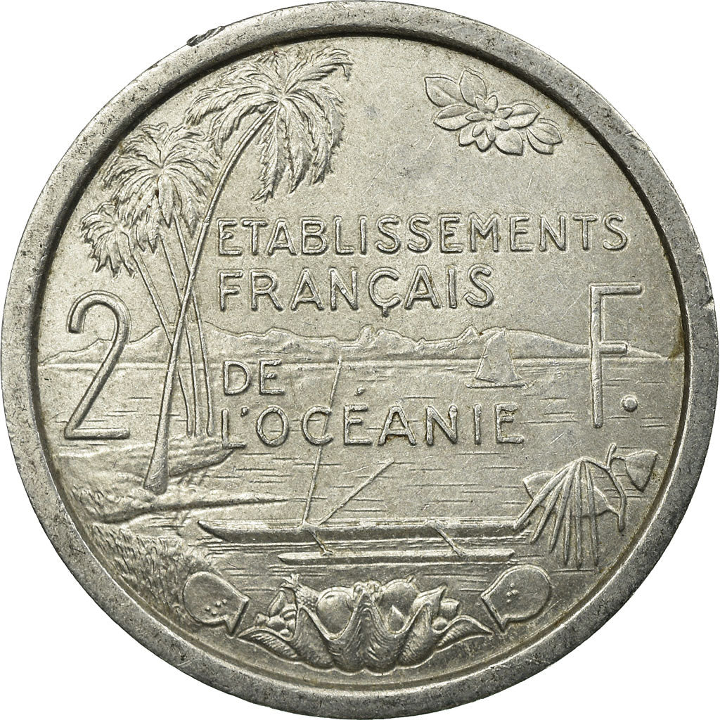 Coin, FRENCH OCEANIA, 2 Francs, 1949, EF(40-45), Aluminum, KM:3