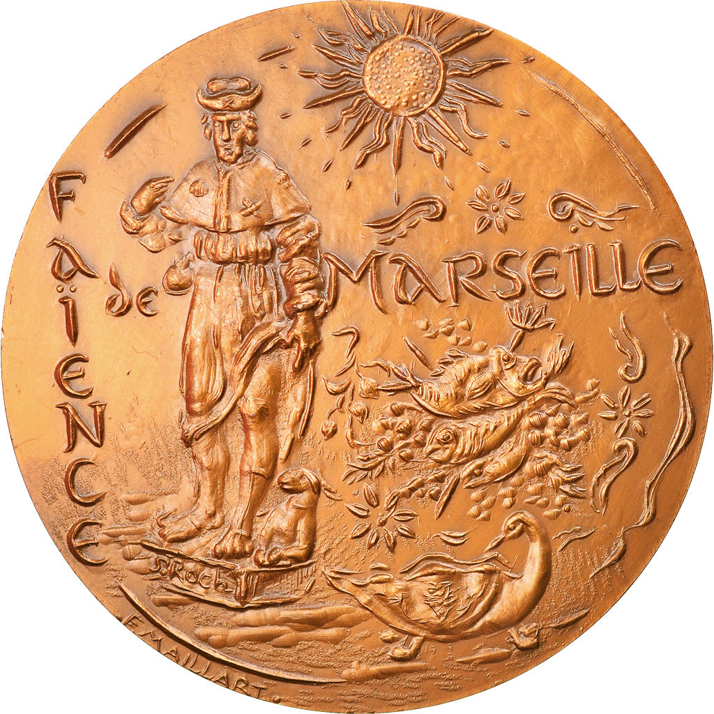 Francia, medaglia, Faïence de Marseille, Arts & Culture, 1982, Maillart, SPL