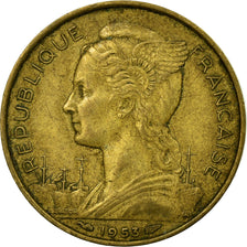 Moeda, Madagáscar, 20 Francs, 1953, Paris, EF(40-45), Alumínio-Bronze, KM:7