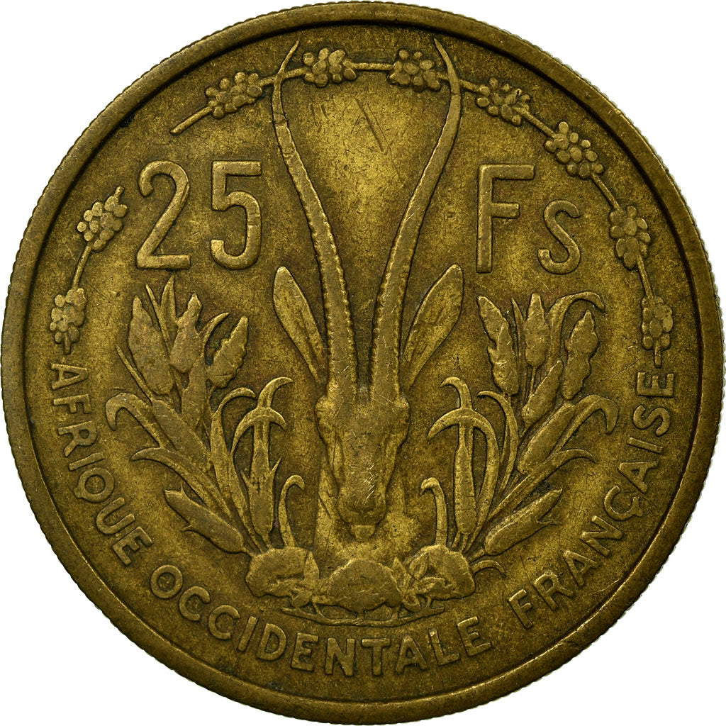 Coin, French West Africa, 25 Francs, 1956, EF(40-45), Aluminum-Bronze, KM:7