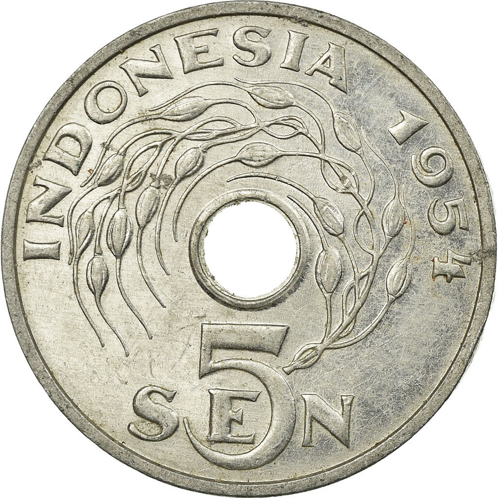 Coin, Indonesia, 5 Sen, 1954, EF(40-45), Aluminum, KM:5