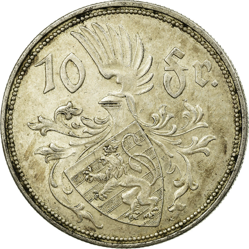 Coin, Luxembourg, Charlotte, 10 Francs, 1929, EF(40-45), Silver, KM:39