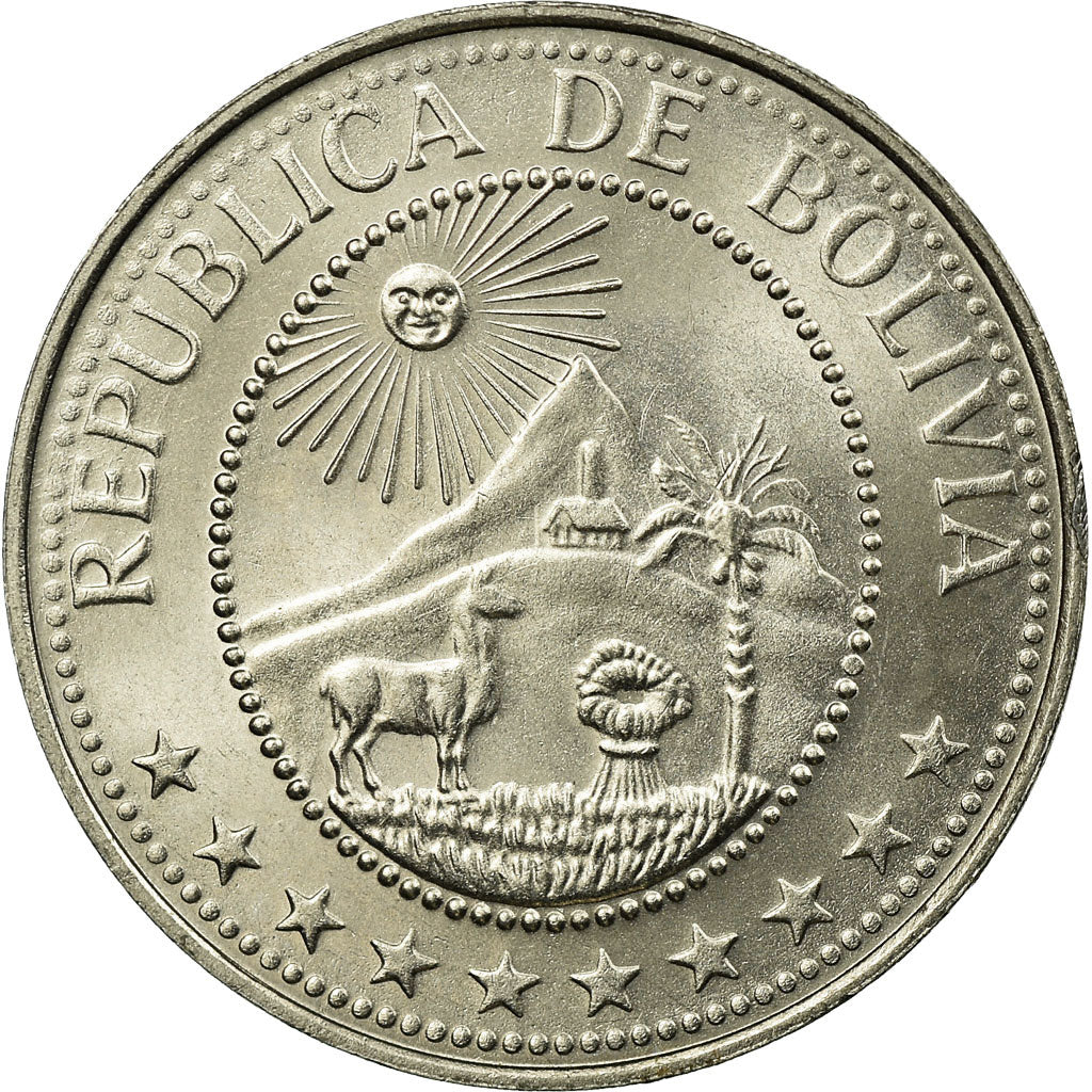 Coin, Bolivia, 20 Centavos, 1971, AU(55-58), Nickel Clad Steel, KM:189