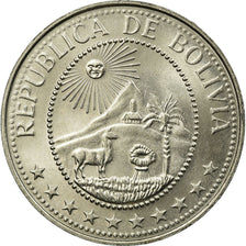 Coin, Bolivia, 20 Centavos, 1971, AU(55-58), Nickel Clad Steel, KM:189