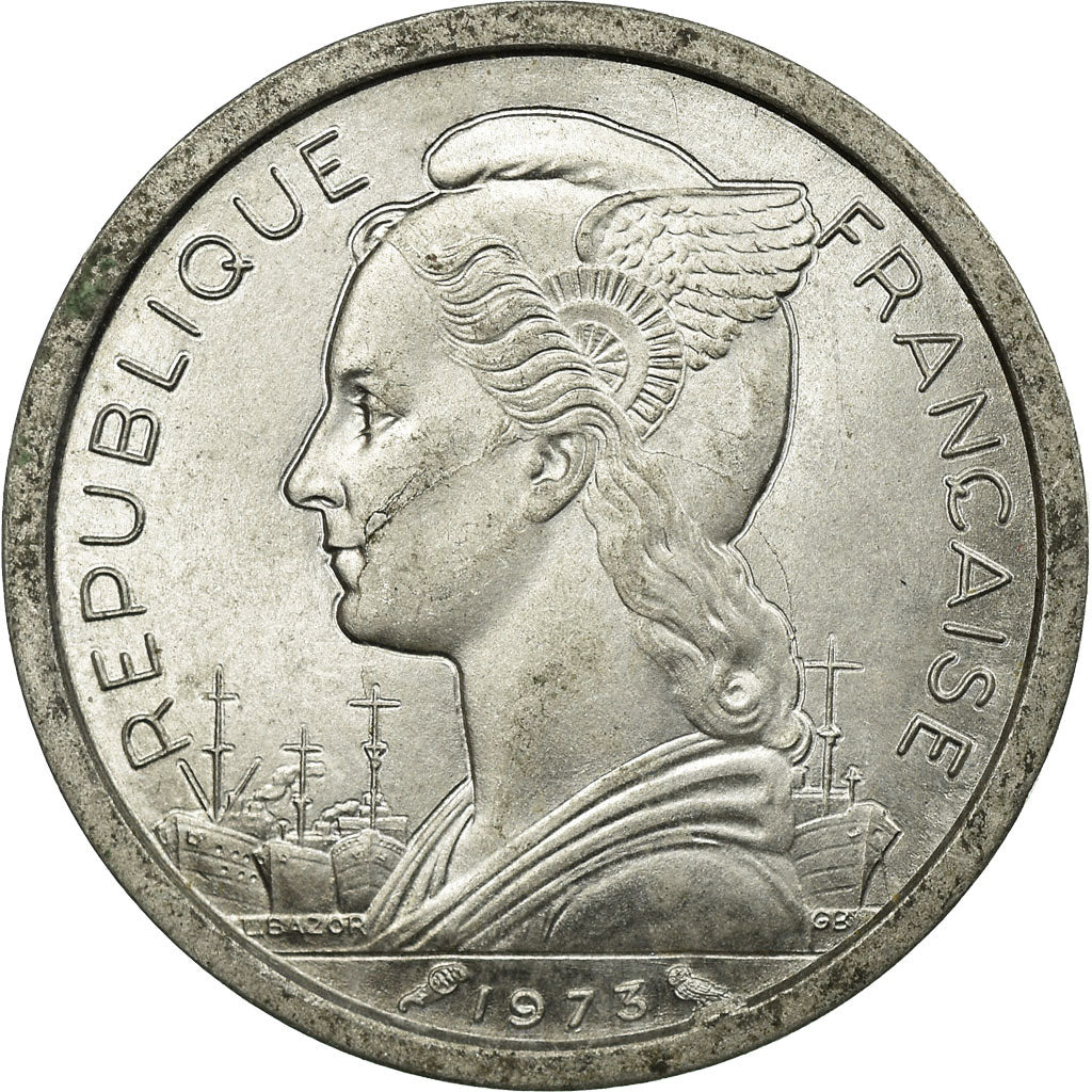 Coin, Réunion, Franc, 1973, EF(40-45), Aluminum, KM:6.1