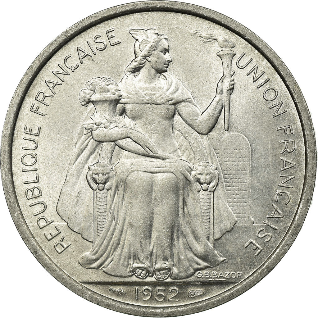Monnaie, Nouvelle-Calédonie, 5 Francs, 1952, Paris, SUP, Aluminium, KM:4