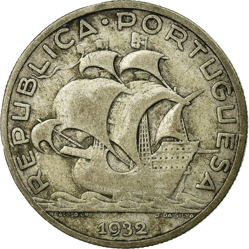Coin, Portugal, 5 Escudos, 1932, VF(20-25), Silver, KM:581