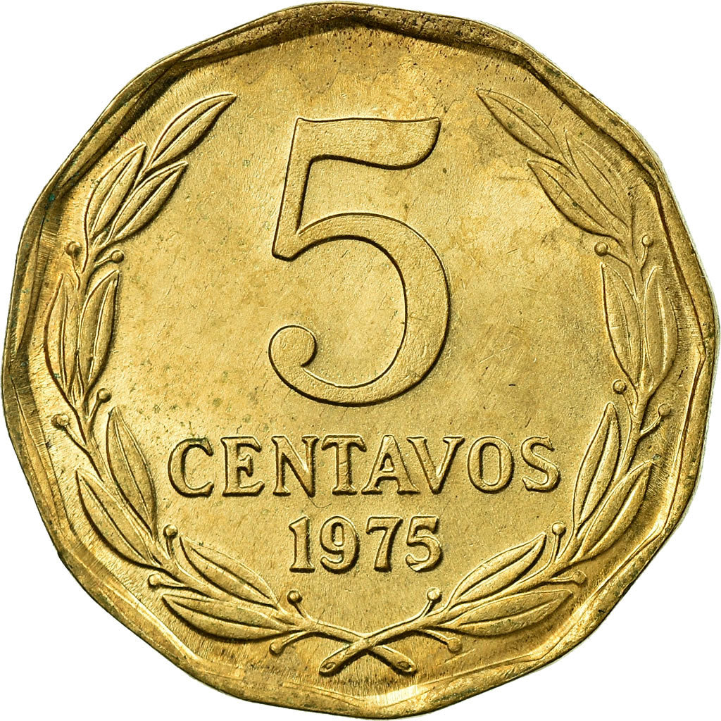 Coin, Chile, 5 Centavos, 1975, AU(55-58), Aluminum-Bronze, KM:204