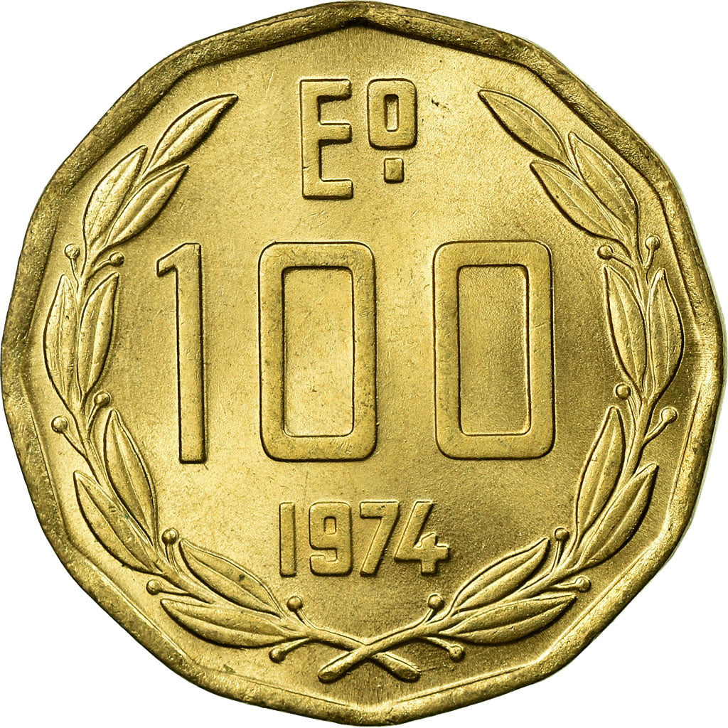 Moneda, Chile, 100 Escudos, 1974, EBC, Níquel - latón, KM:202