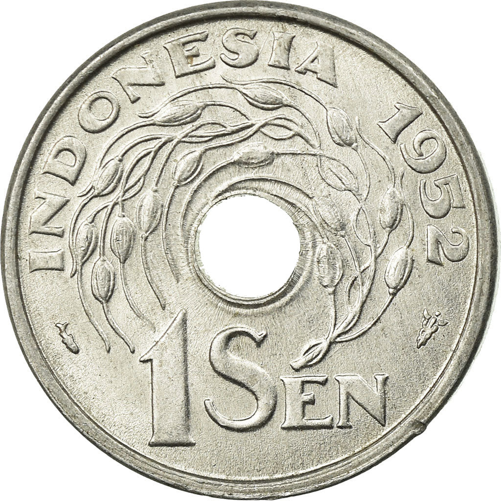 Coin, Indonesia, Sen, 1952, Utrecht, AU(55-58), Aluminum, KM:7