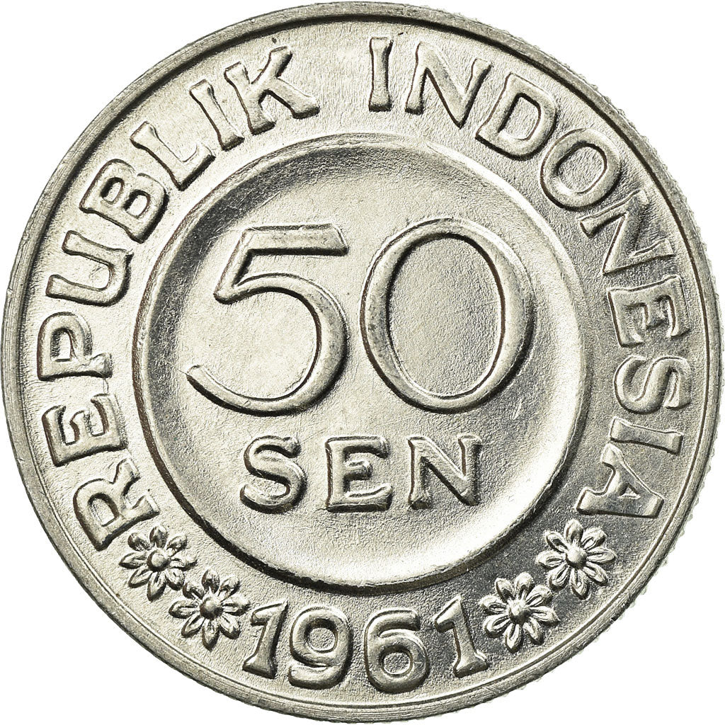Coin, Indonesia, 50 Sen, 1961, AU(55-58), Aluminum, KM:14