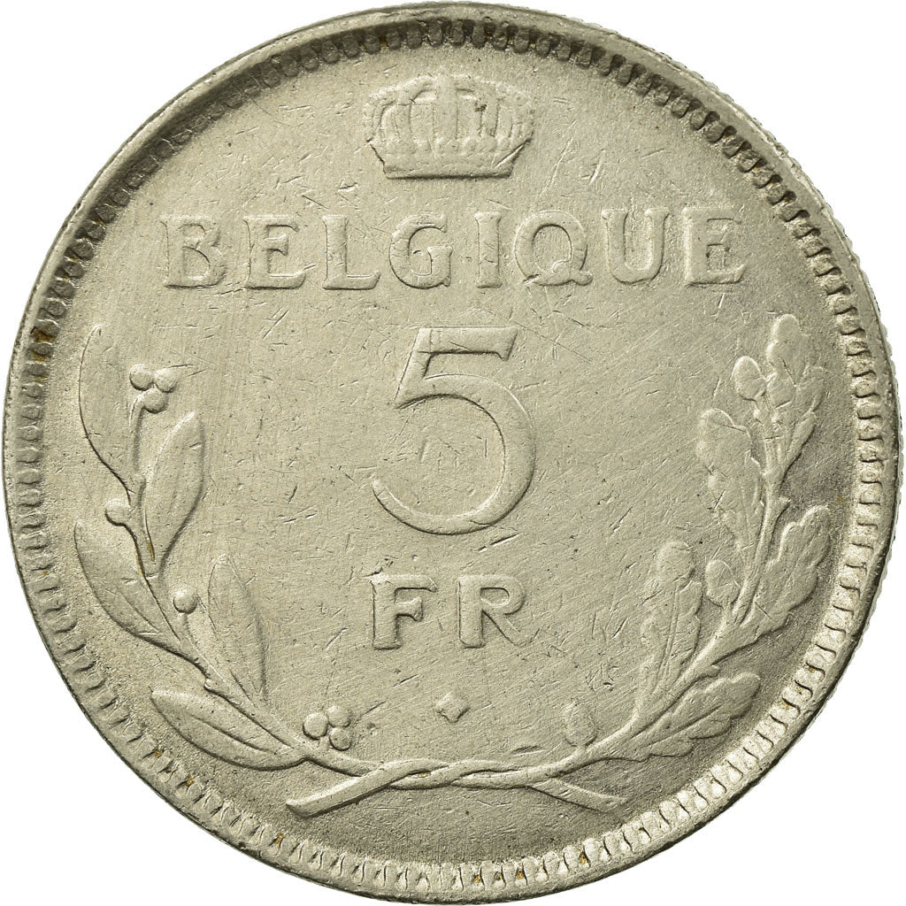 Coin, Belgium, 5 Francs, 5 Frank, 1936, EF(40-45), Nickel, KM:108