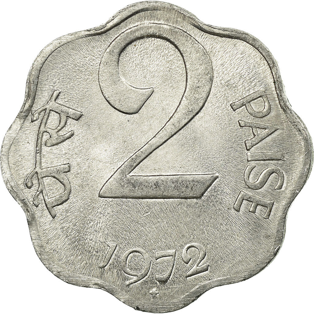 Moneta, INDIE-REPUBLIKA, 2 Paise, 1972, EF(40-45), Aluminium, KM:13.6