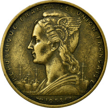 Coin, French Somaliland, 20 Francs, 1952, Paris, VF(30-35), Aluminum-Bronze