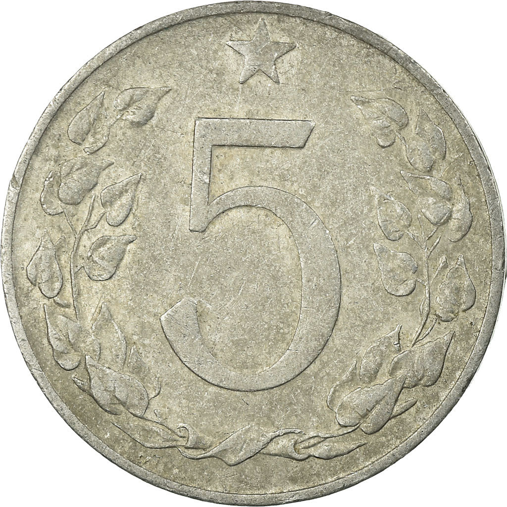Coin, Czechoslovakia, 5 Haleru, 1954, EF(40-45), Aluminum, KM:37