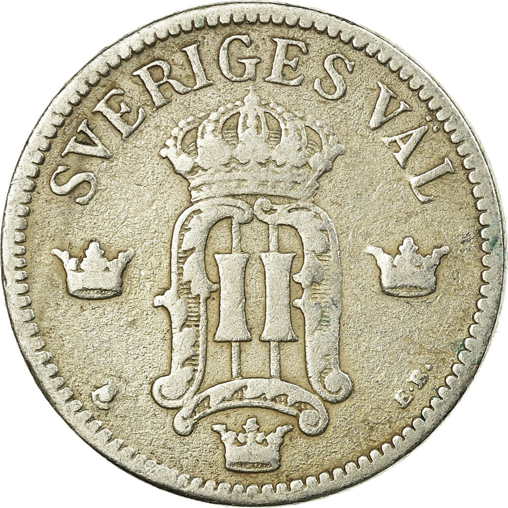 Coin, Sweden, Oscar II, 25 Öre, 1907, EF(40-45), Silver, KM:775
