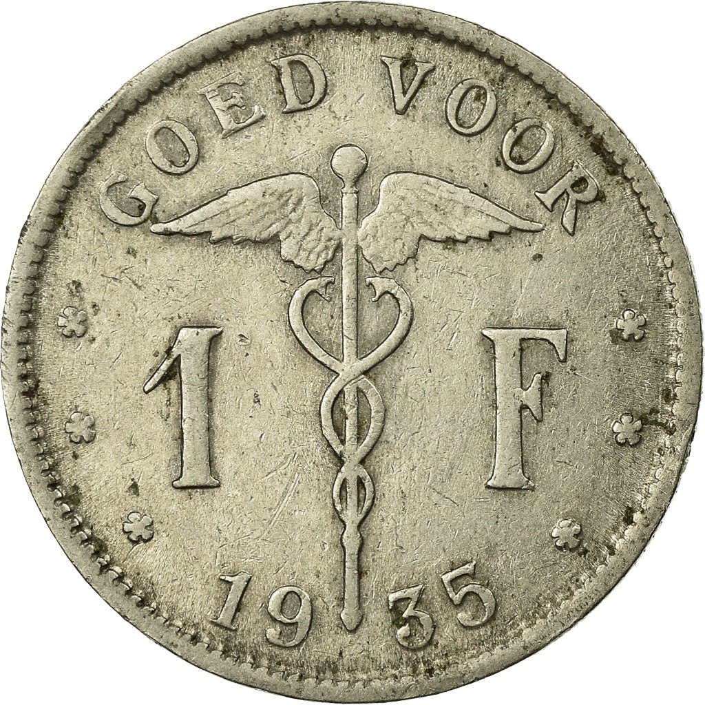 Coin, Belgium, Franc, 1935, EF(40-45), Nickel, KM:90