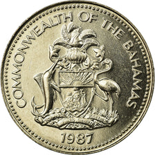 Coin, Bahamas, Elizabeth II, 5 Cents, 1987, Franklin Mint, AU(55-58)
