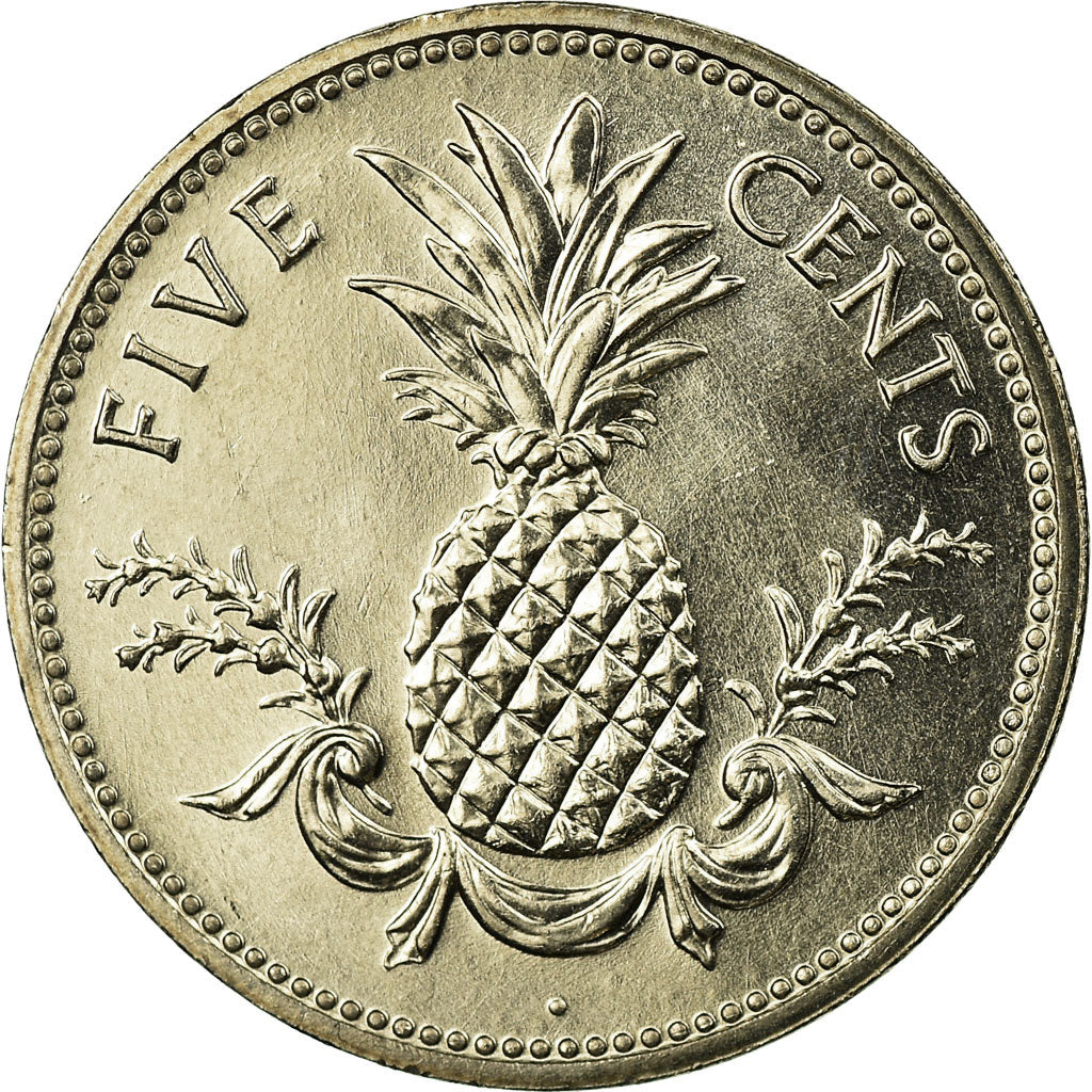 Coin, Bahamas, Elizabeth II, 5 Cents, 1987, Franklin Mint, AU(55-58)