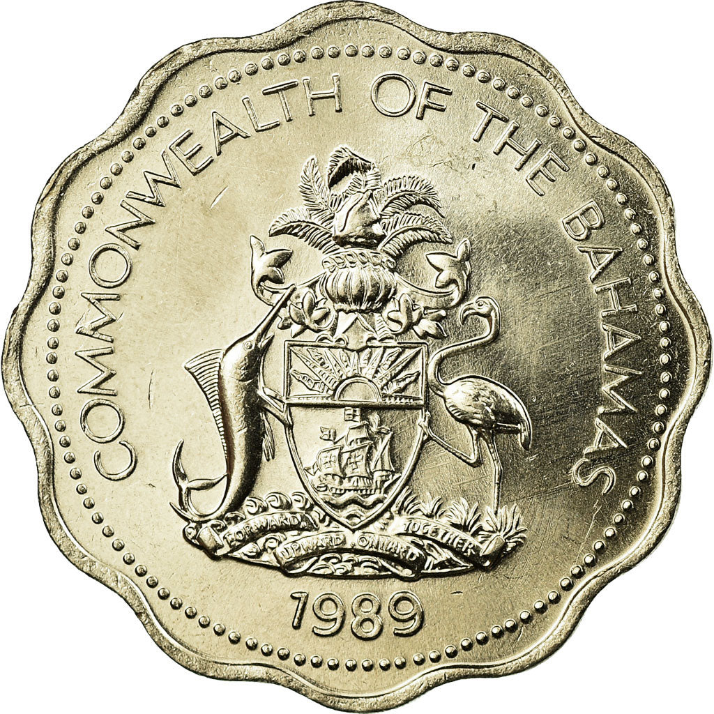 Monnaie, Bahamas, Elizabeth II, 10 Cents, 1989, Franklin Mint, SUP