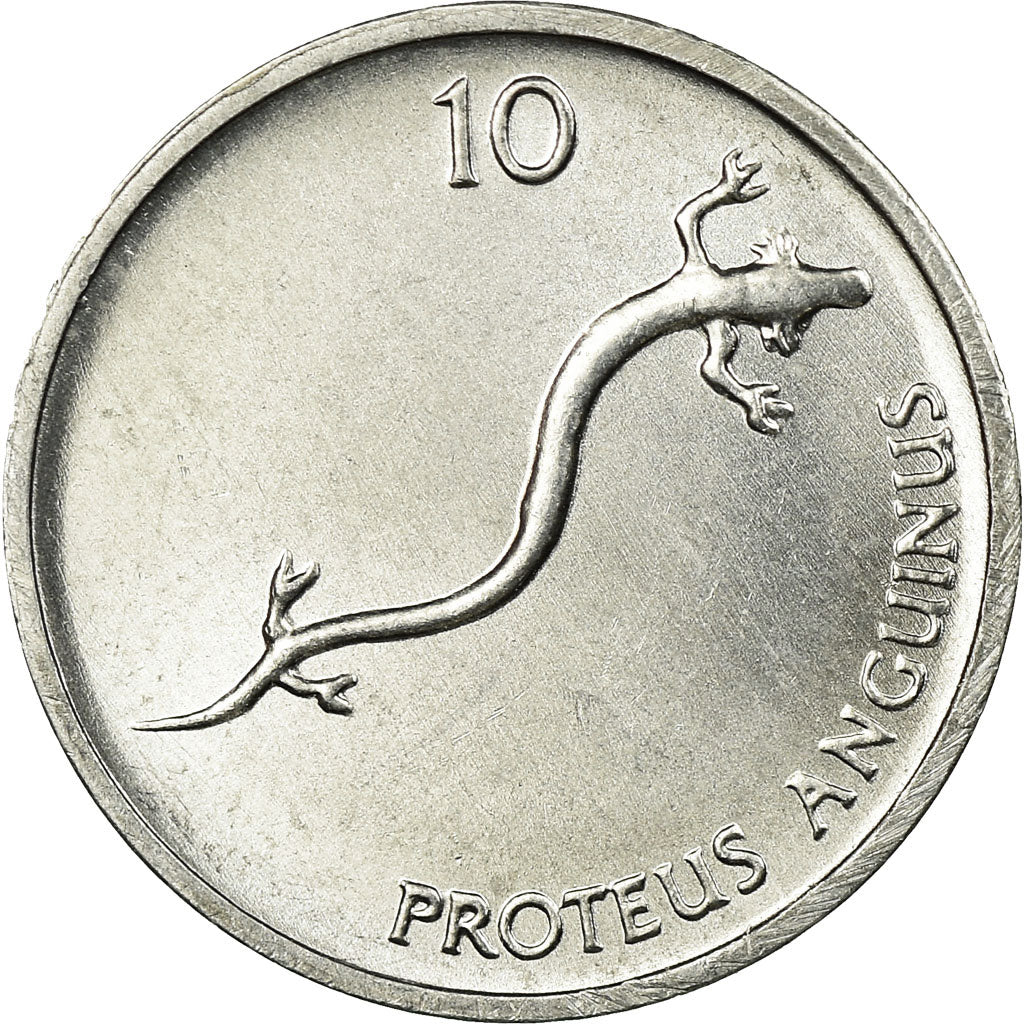 Coin, Slovenia, 10 Stotinov, 1992, AU(55-58), Aluminum, KM:7