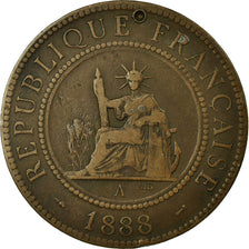 Coin, FRENCH INDO-CHINA, Cent, 1888, Paris, VF(30-35), Bronze, KM:1