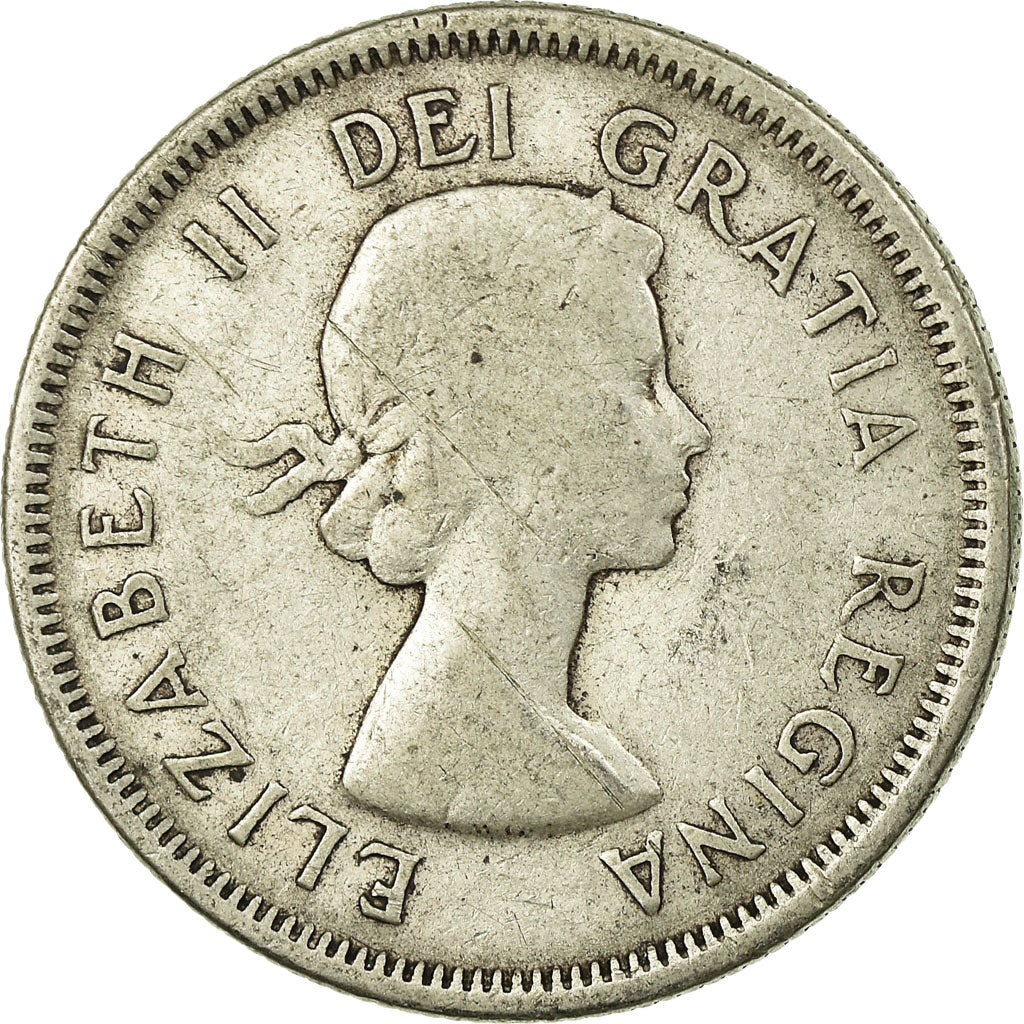 Moeda, Canadá, Elizabeth II, 25 Cents, 1960, Royal Canadian Mint, Ottawa