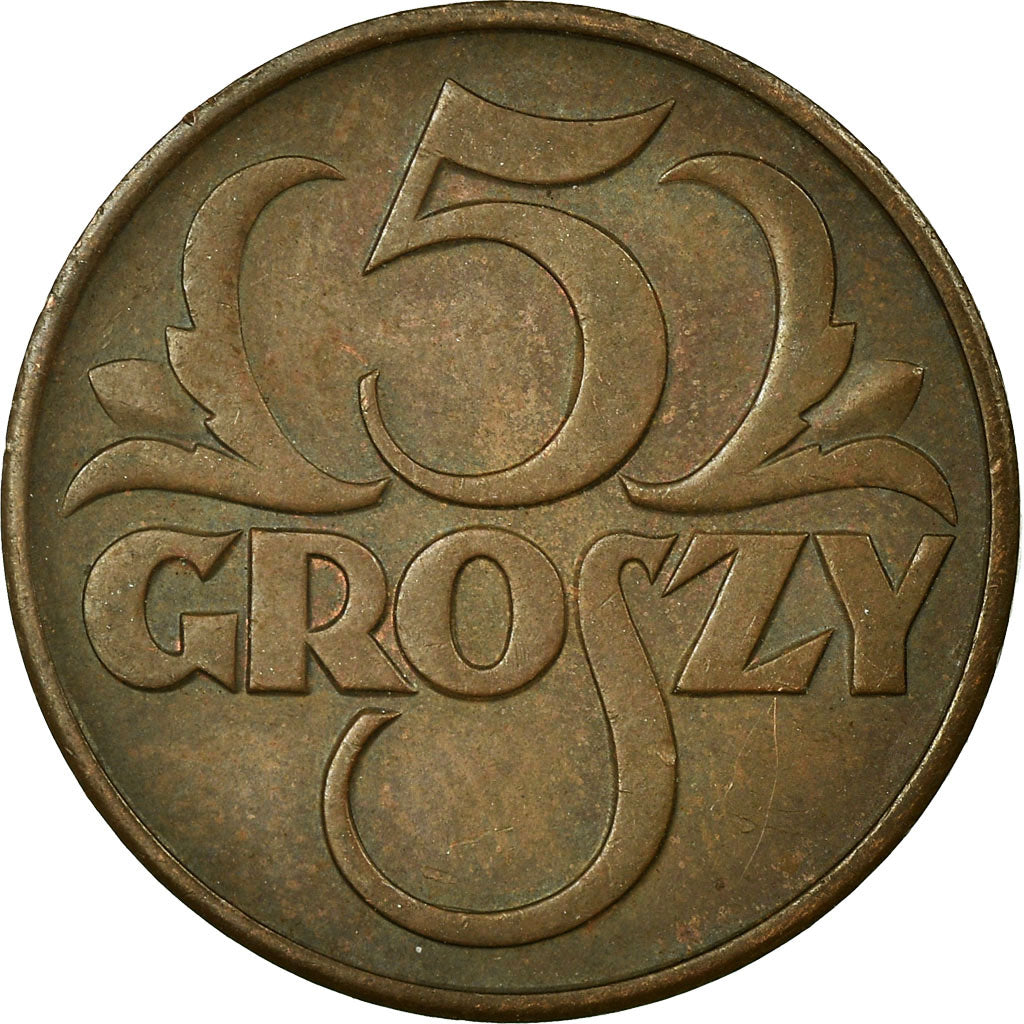 Coin, Poland, 5 Groszy, 1938, Warsaw, EF(40-45), Bronze, KM:10a