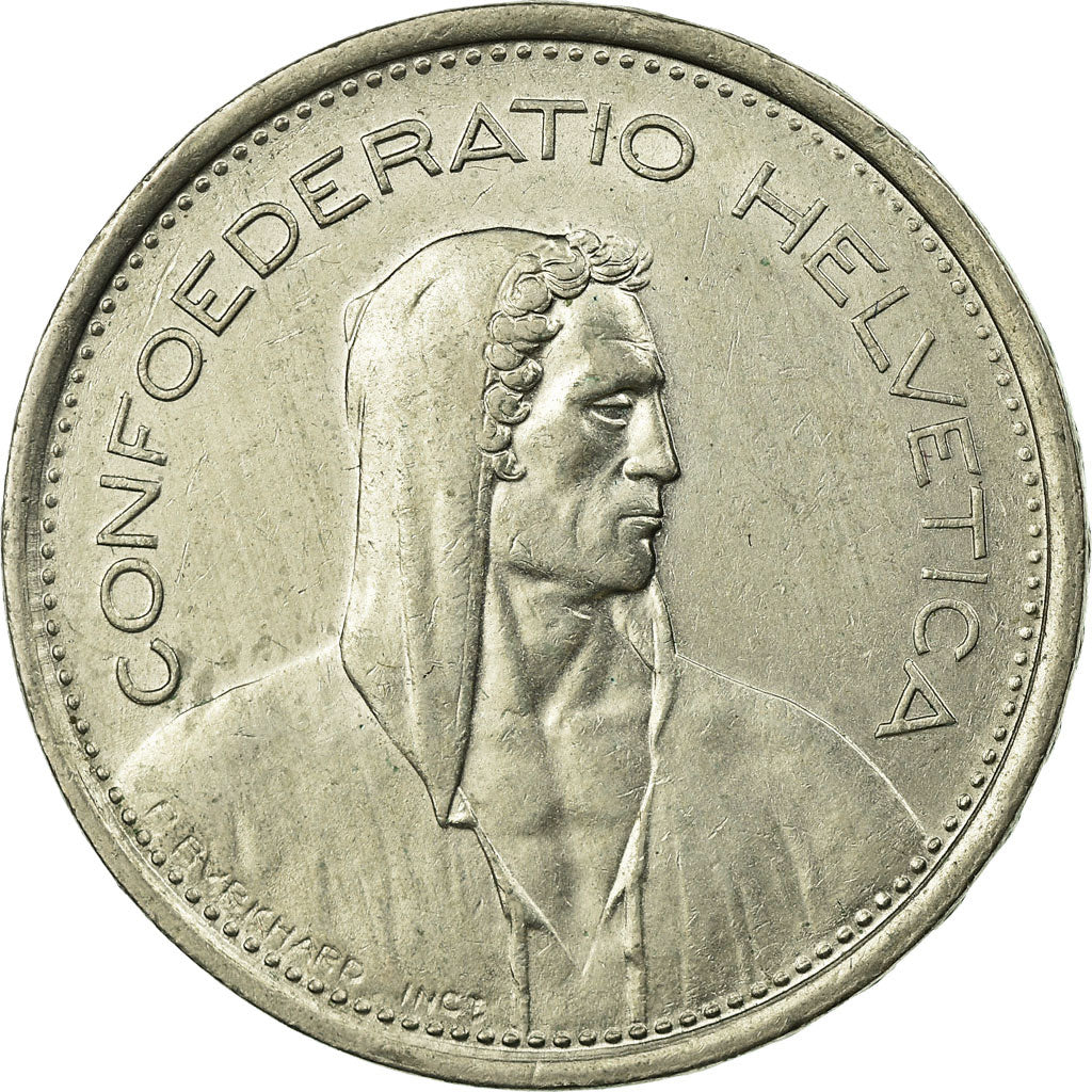 Moneta, Szwajcaria, 5 Francs, 1968, Bern, EF(40-45), Miedź-Nikiel, KM:40a.1