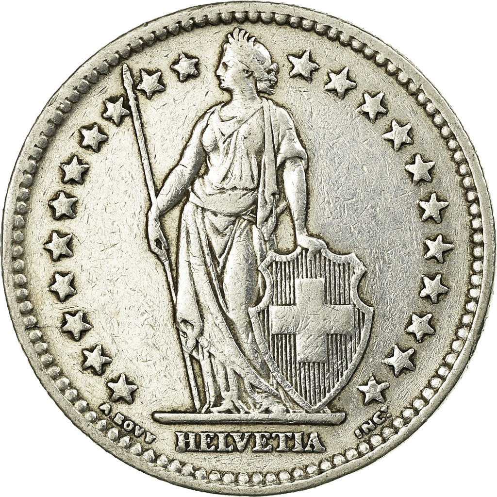 Coin, Switzerland, 2 Francs, 1943, EF(40-45), Silver, KM:21