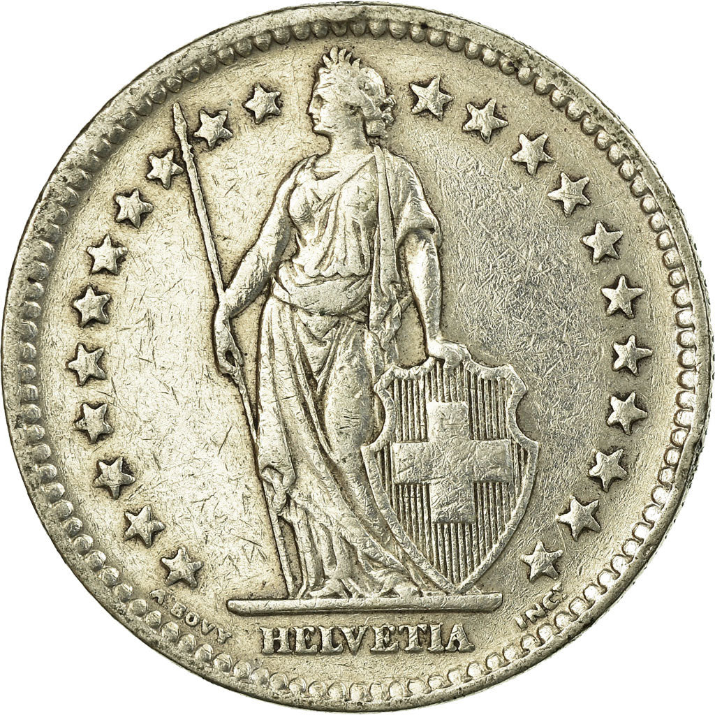 Coin, Switzerland, 2 Francs, 1944, EF(40-45), Silver, KM:21