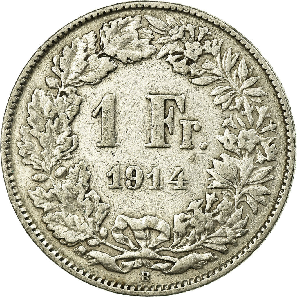 Coin, Switzerland, Franc, 1914, EF(40-45), Silver, KM:24