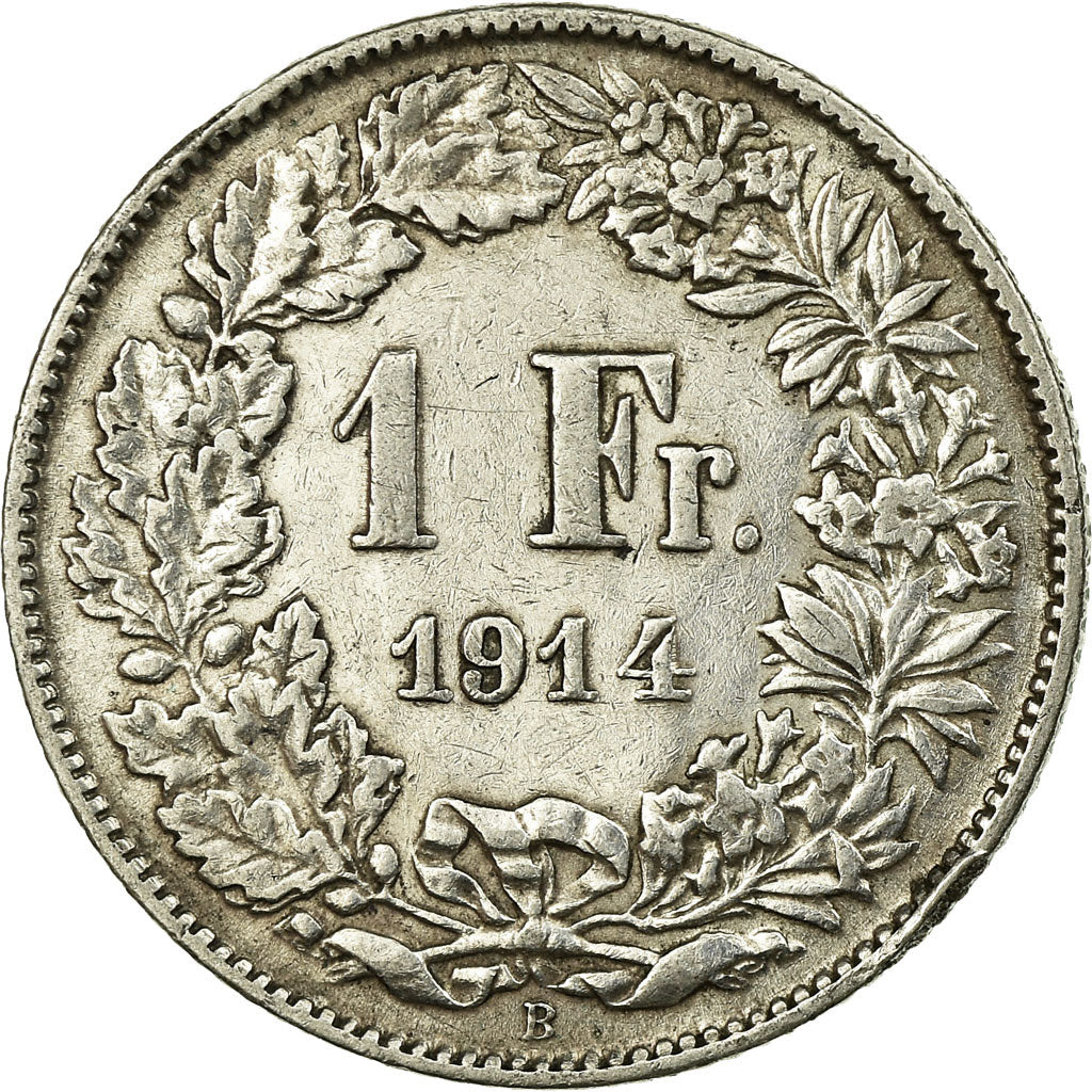 Coin, Switzerland, Franc, 1914, EF(40-45), Silver, KM:24