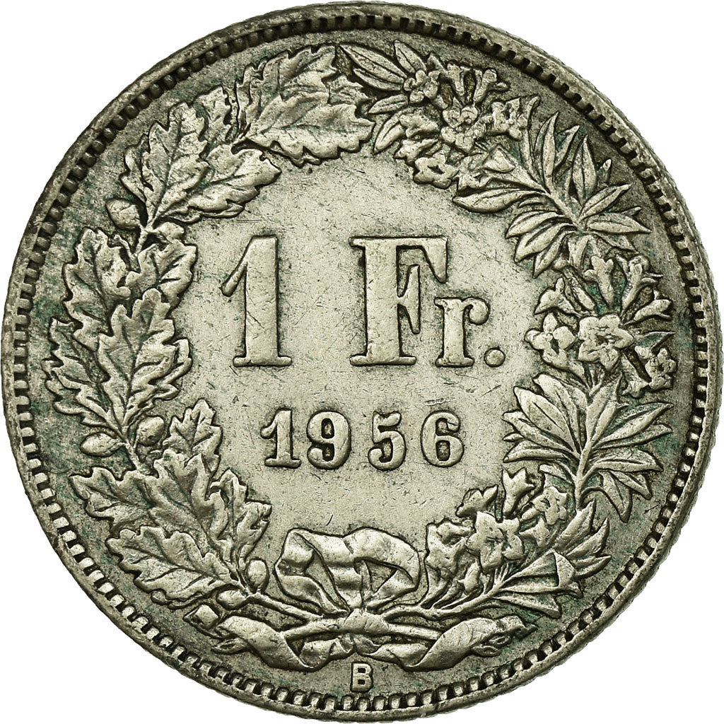 Coin, Switzerland, Franc, 1956, EF(40-45), Silver, KM:24