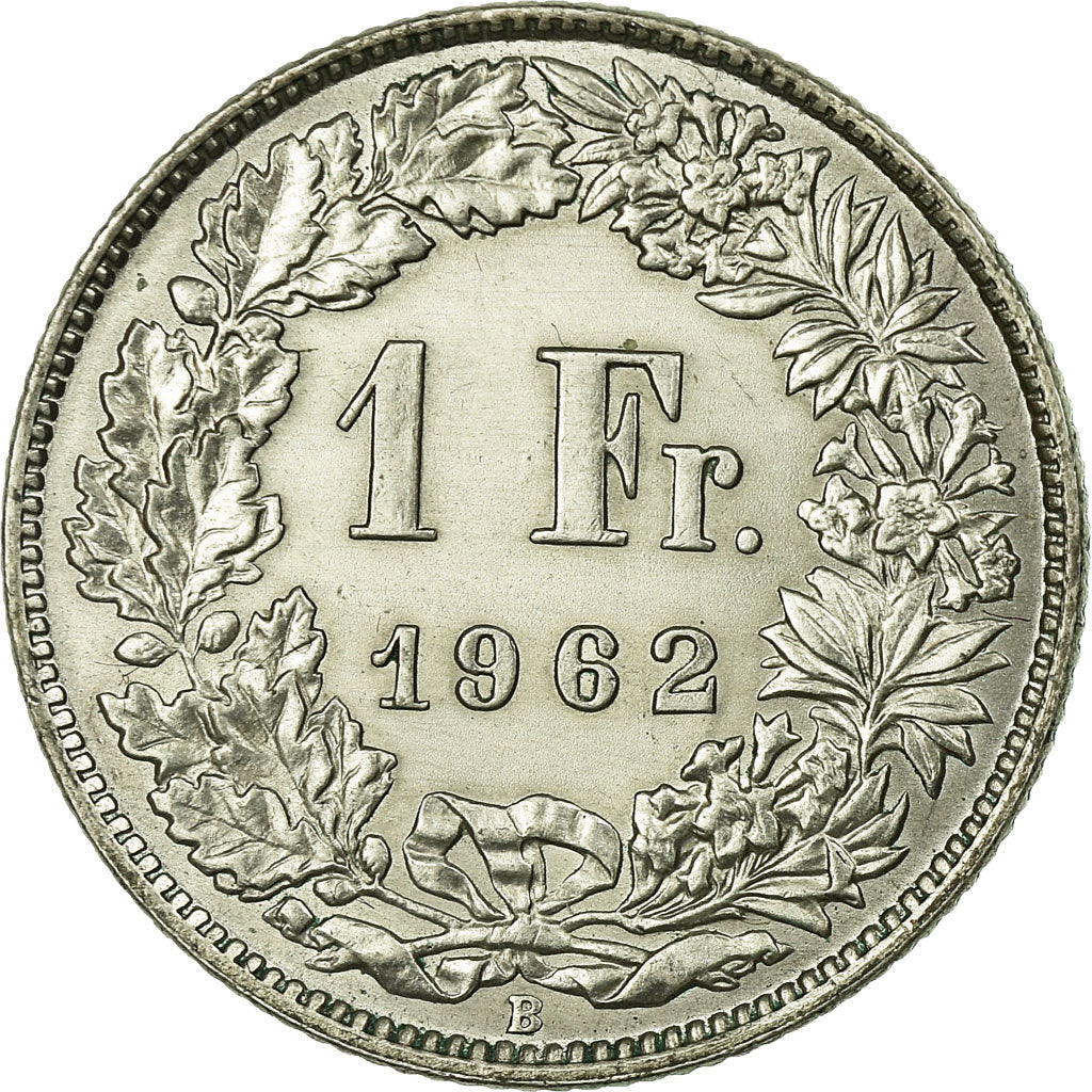 Coin, Switzerland, Franc, 1962, EF(40-45), Silver, KM:24