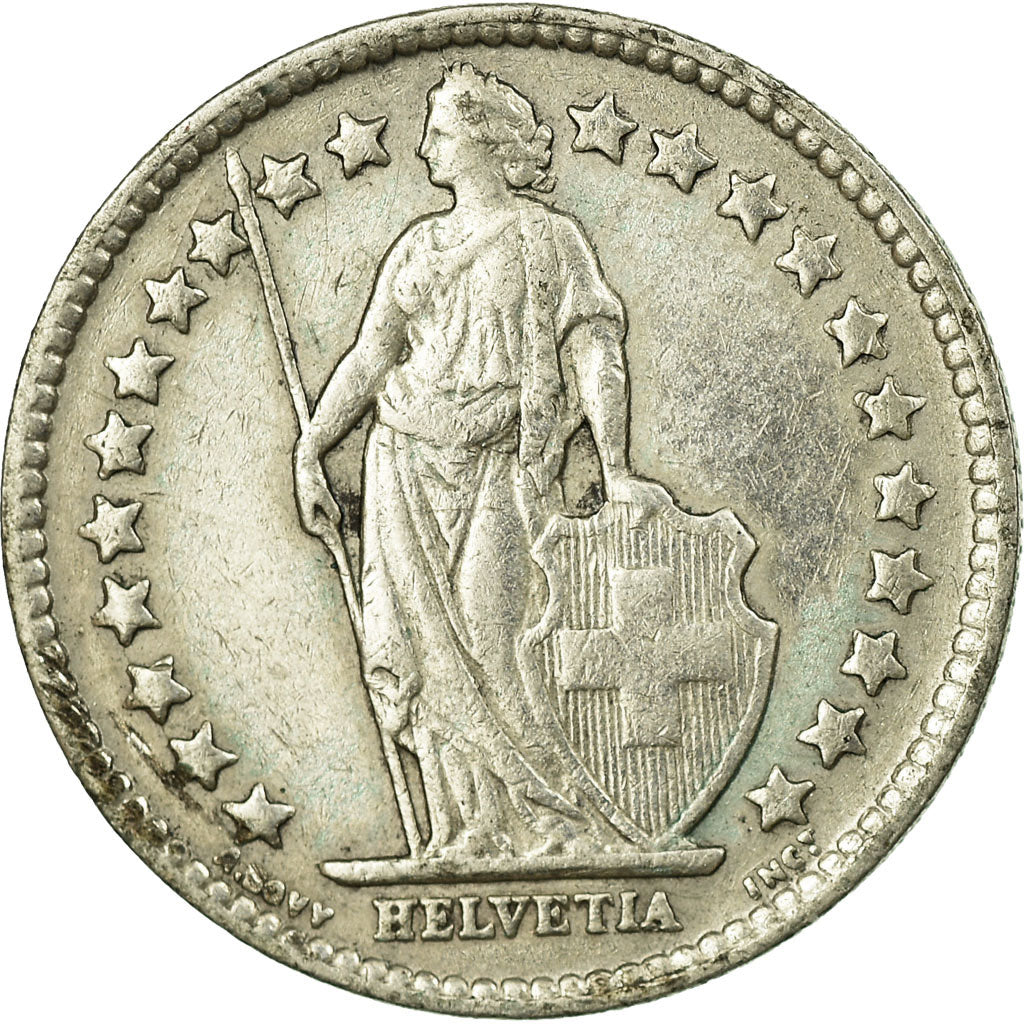 Coin, Switzerland, 1/2 Franc, 1932, Bern, EF(40-45), Silver, KM:23
